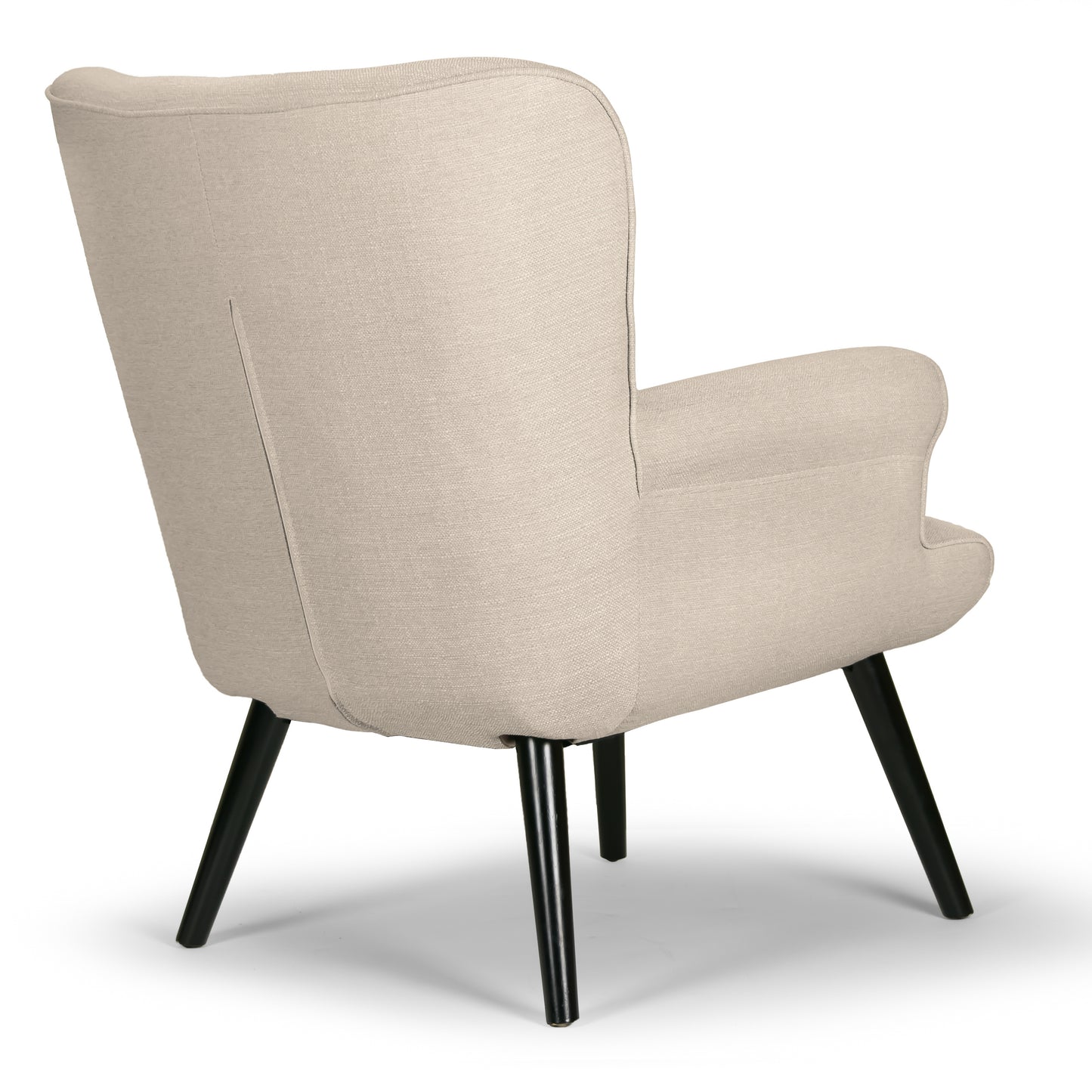 Alexi Modern Beige Fabric Wing Chair with Button Tufted Back