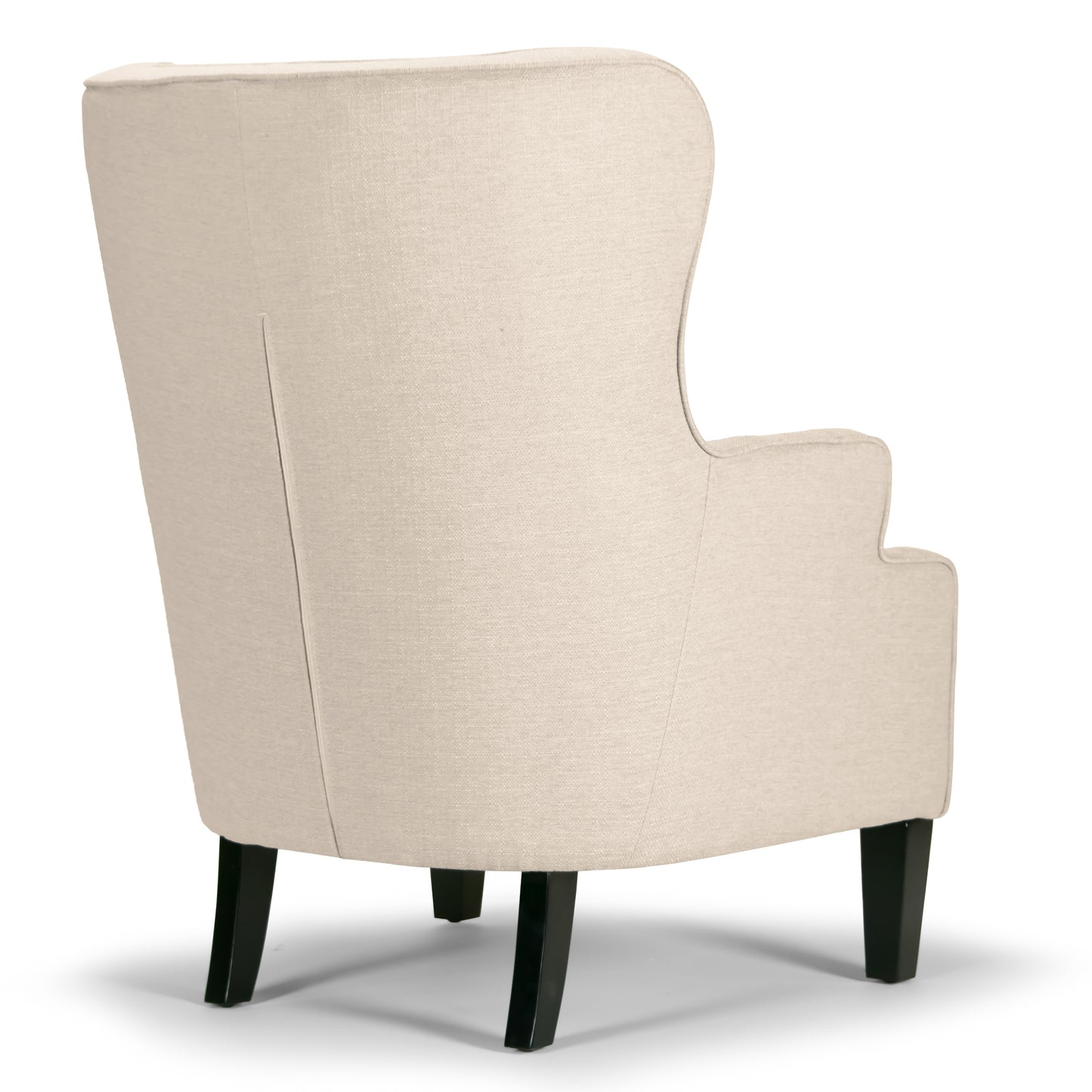 Aletta Beige Fabric High-back Wing Chair with Removable Seat Cushion and Pillow