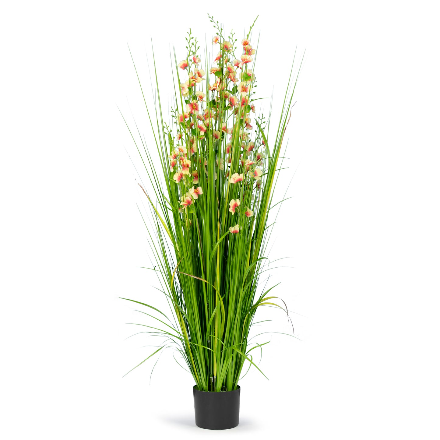 5 Feet High Artificial Reed with Decorative Yellow and Pink Flowers