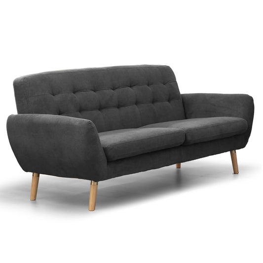 Alice Modern Charcoal Grey Fabric Sofa with Flare Arms