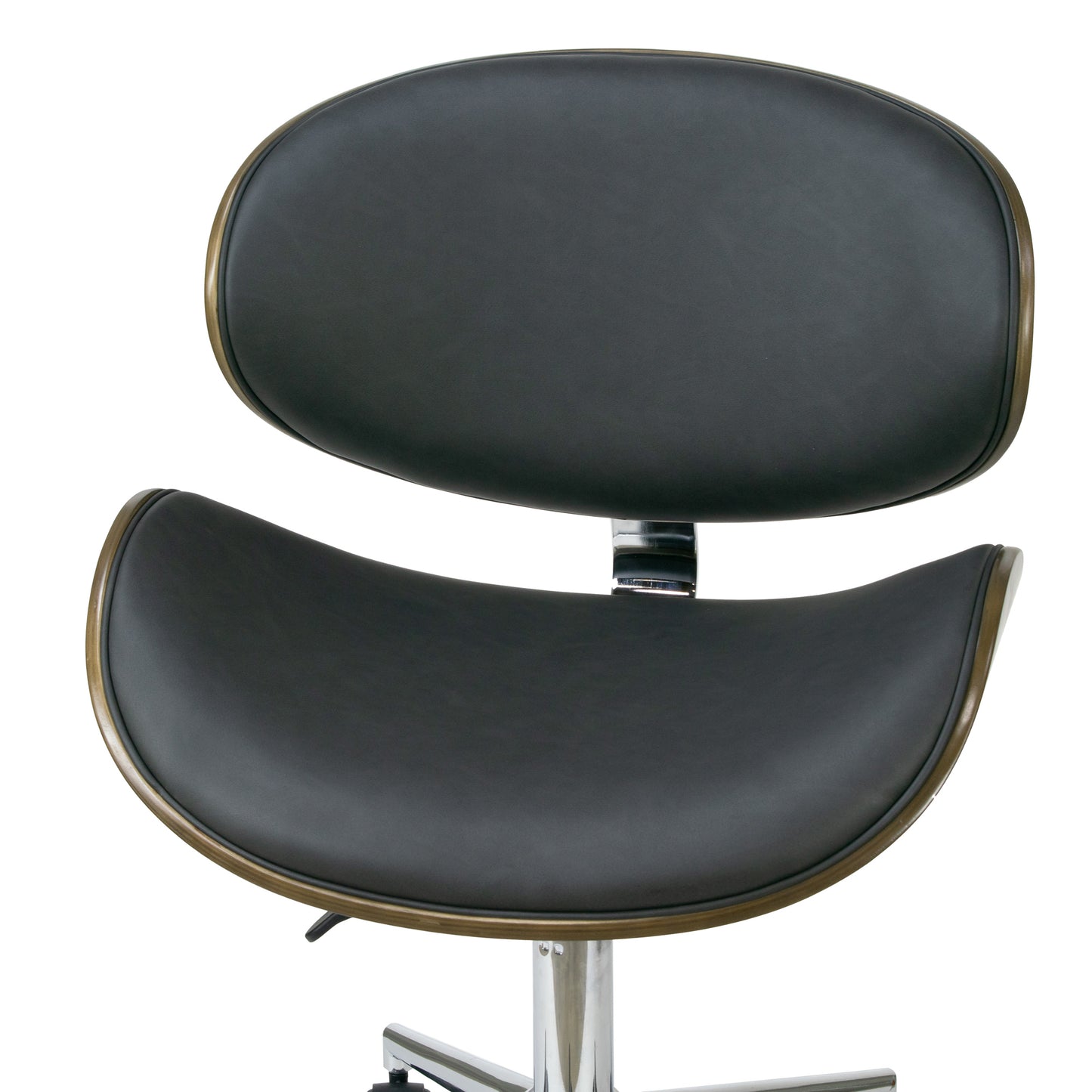 Amar Modern Dark Grey Office Chair with Grey Plywood Bentwood Frame