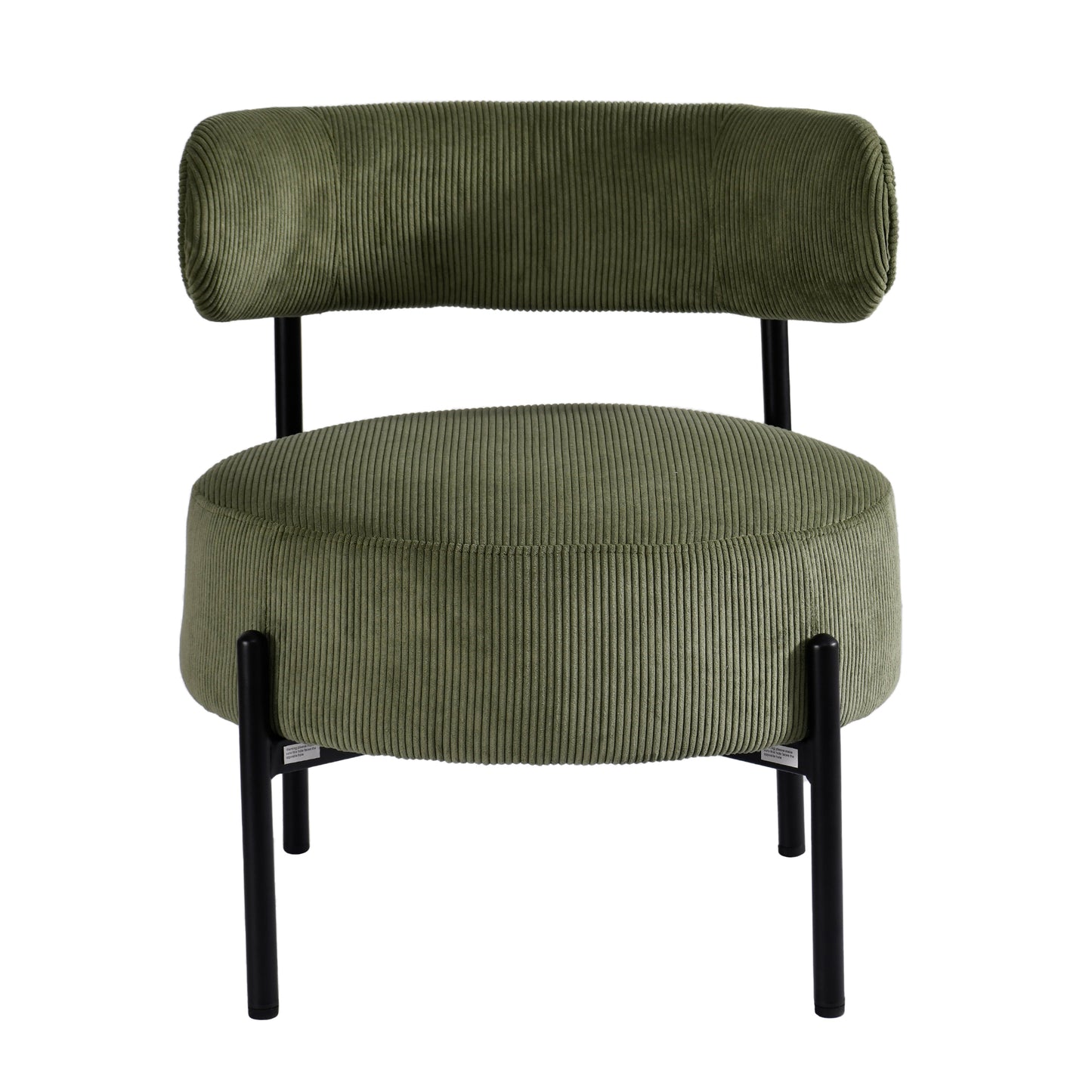 Bellatrix Green Corduroy Fabric Accent Chair with Black Iron Legs