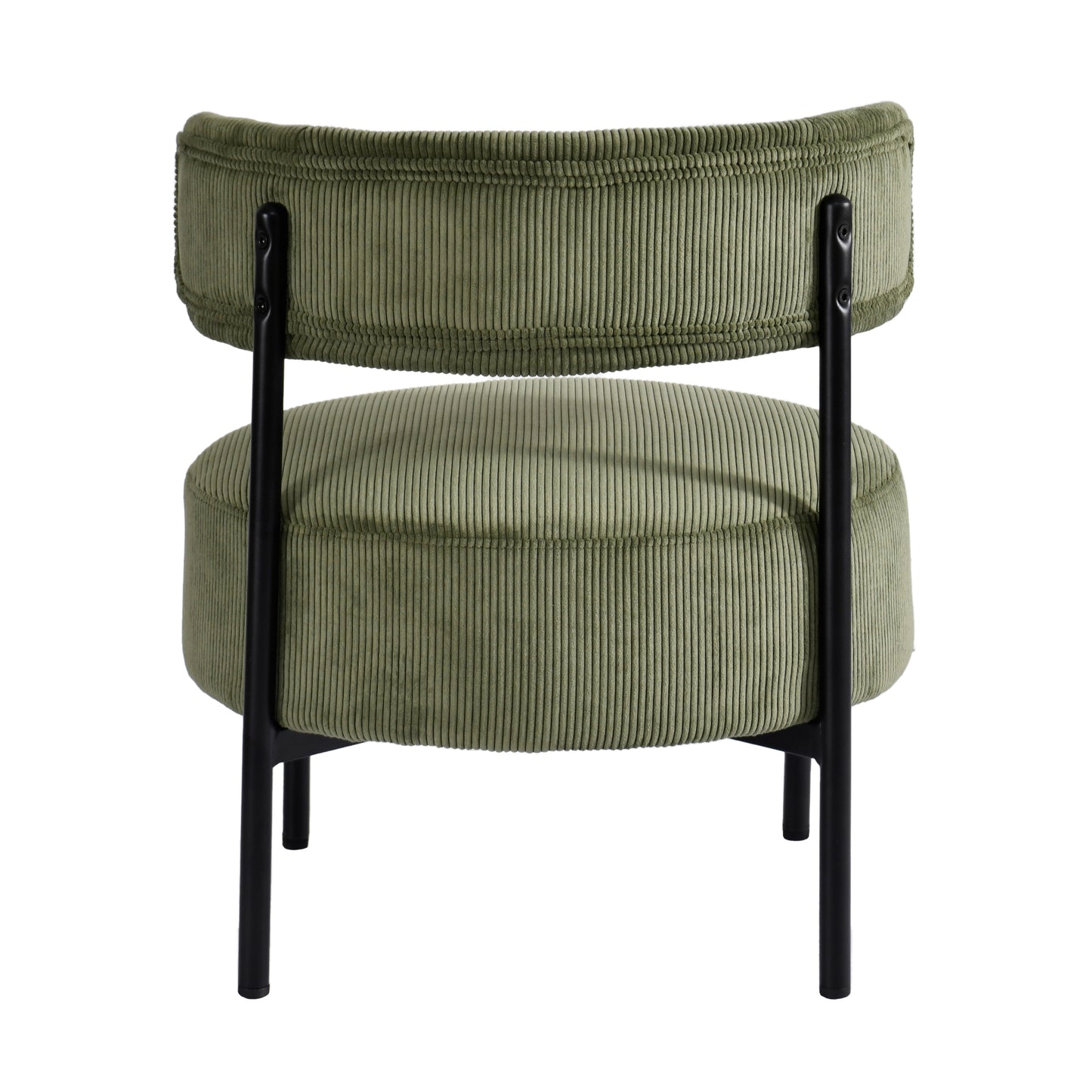 Bellatrix Green Corduroy Fabric Accent Chair with Black Iron Legs