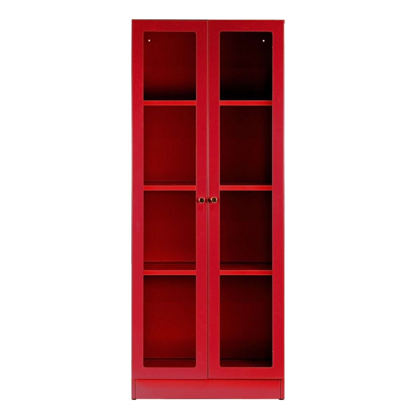 Avice 59-inch Red French Door Metal Cabinet