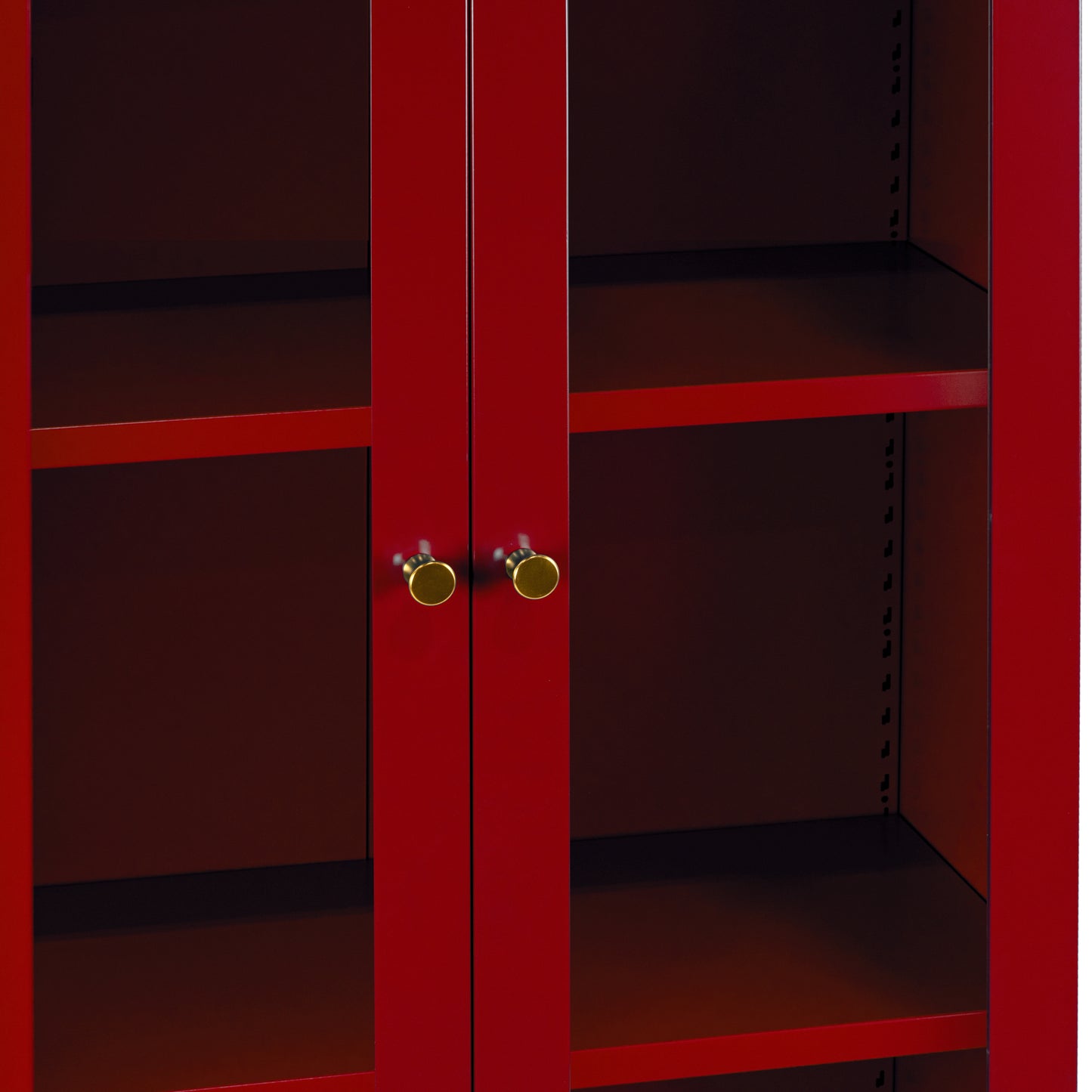 Avice 59-inch Red French Door Metal Cabinet