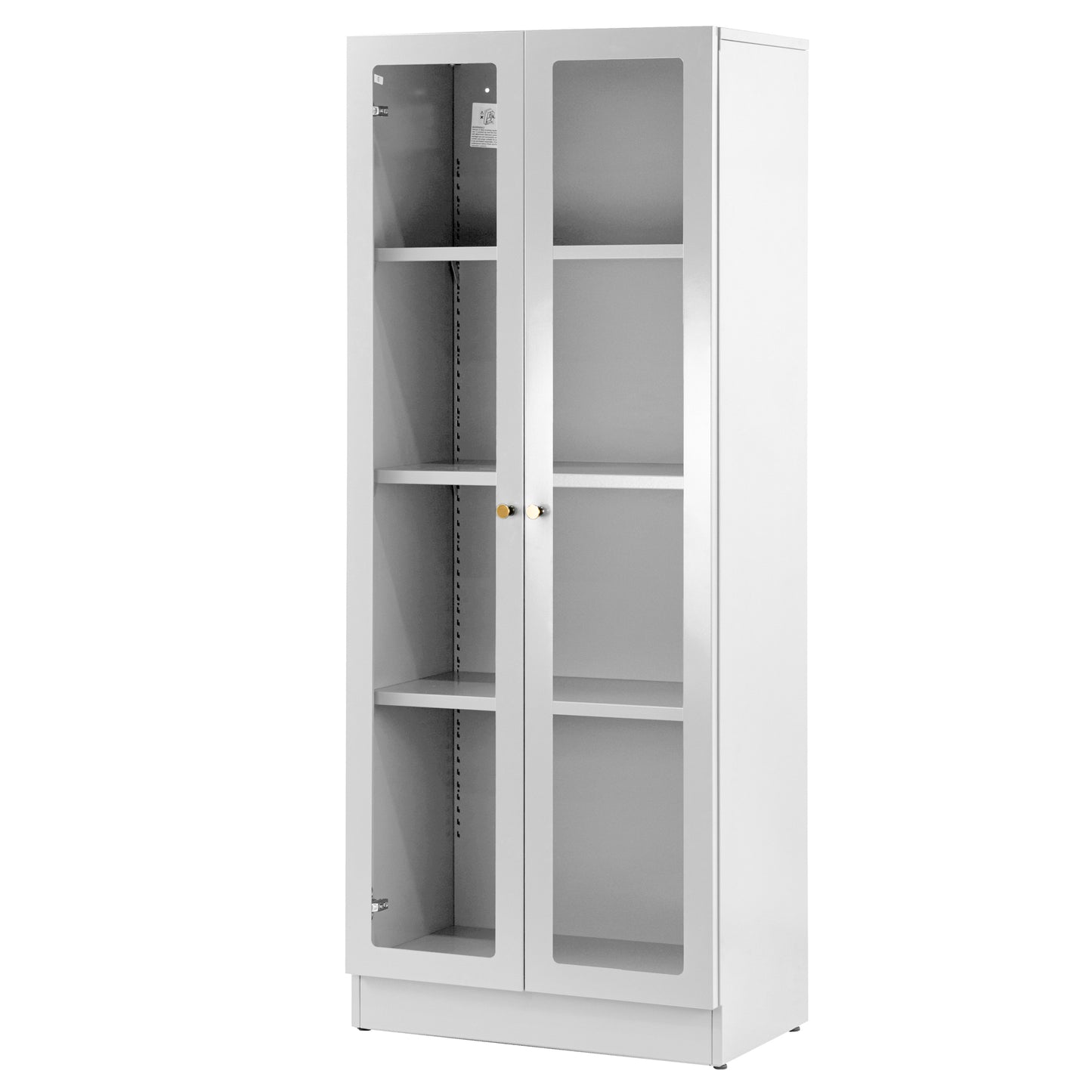 Avice 59-inch White French Door Metal Cabinet