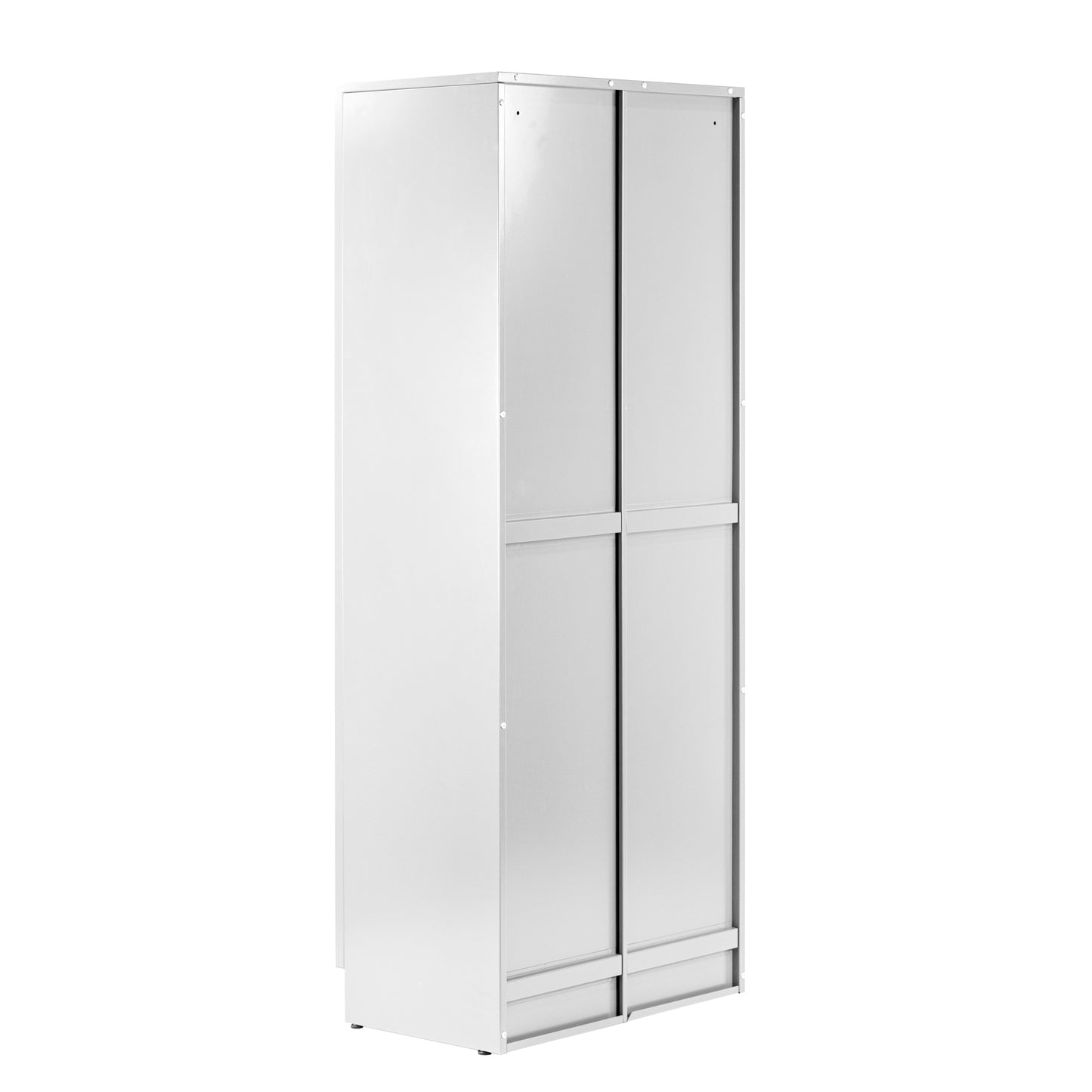 Avice 59-inch White French Door Metal Cabinet