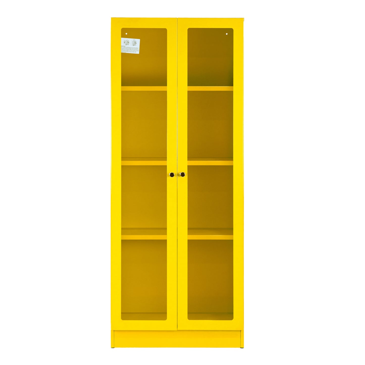 Avice 59-inch Yellow French Door Metal Cabinet