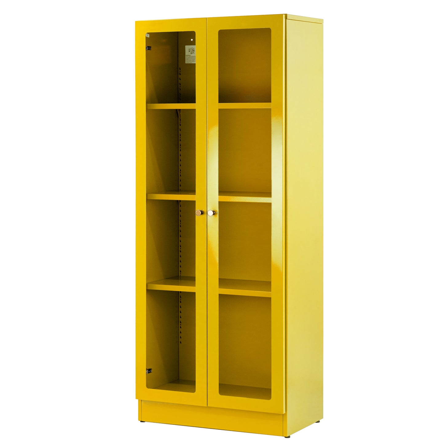 Avice 59-inch Yellow French Door Metal Cabinet