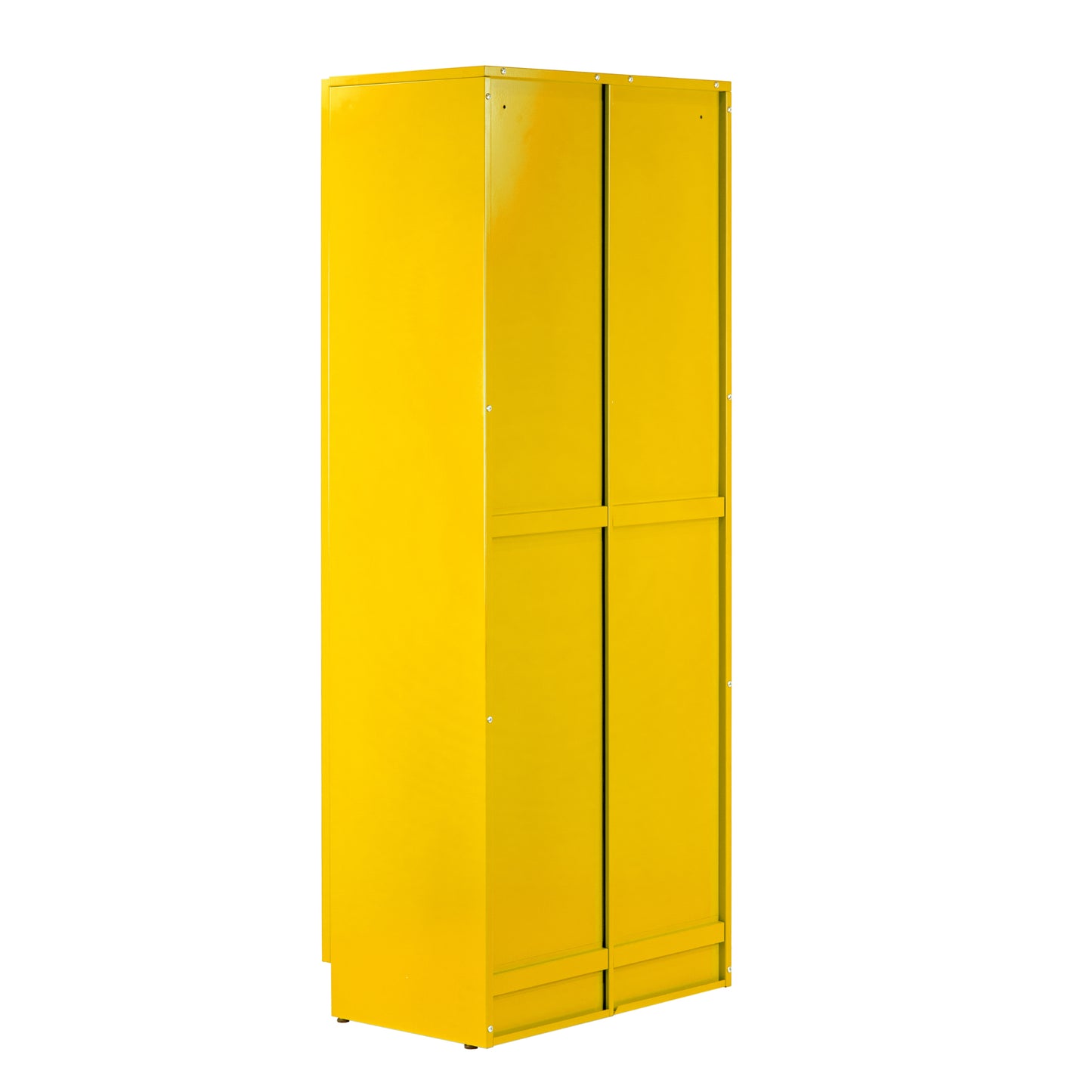 Avice 59-inch Yellow French Door Metal Cabinet