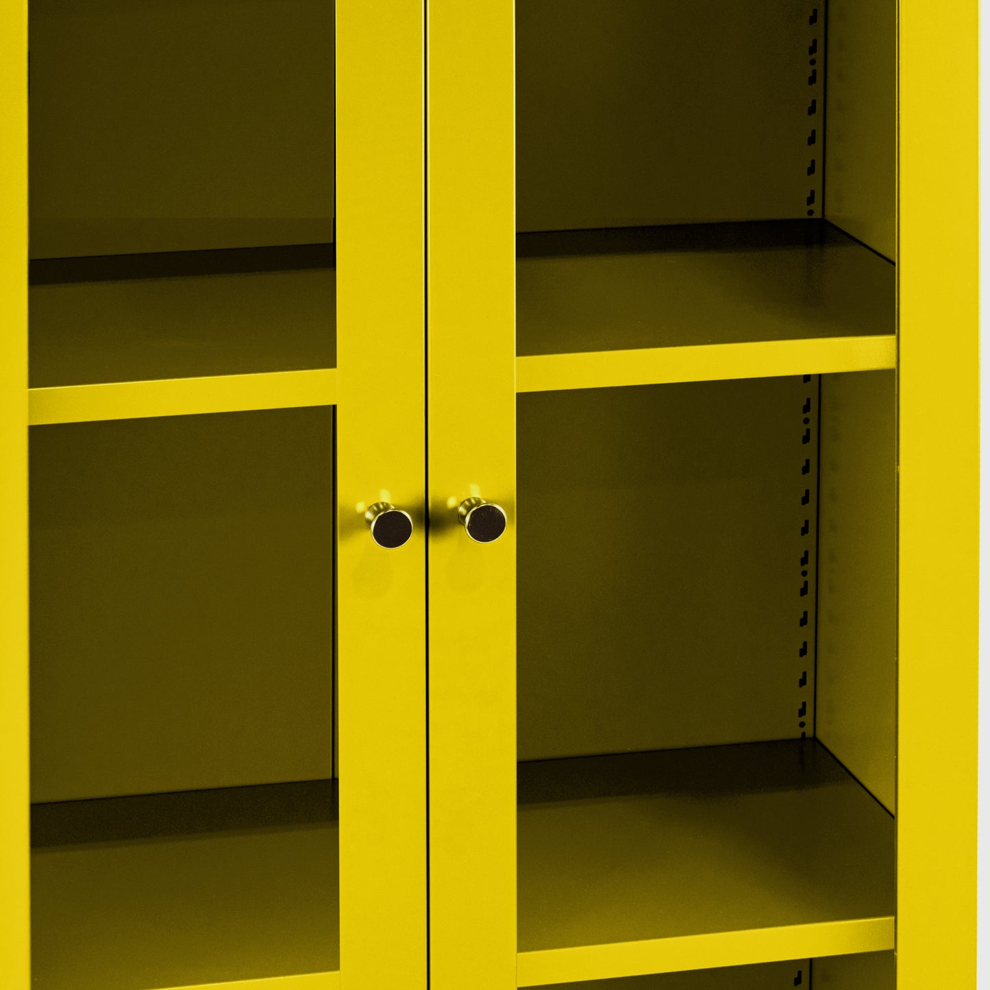 Avice 59-inch Yellow French Door Metal Cabinet