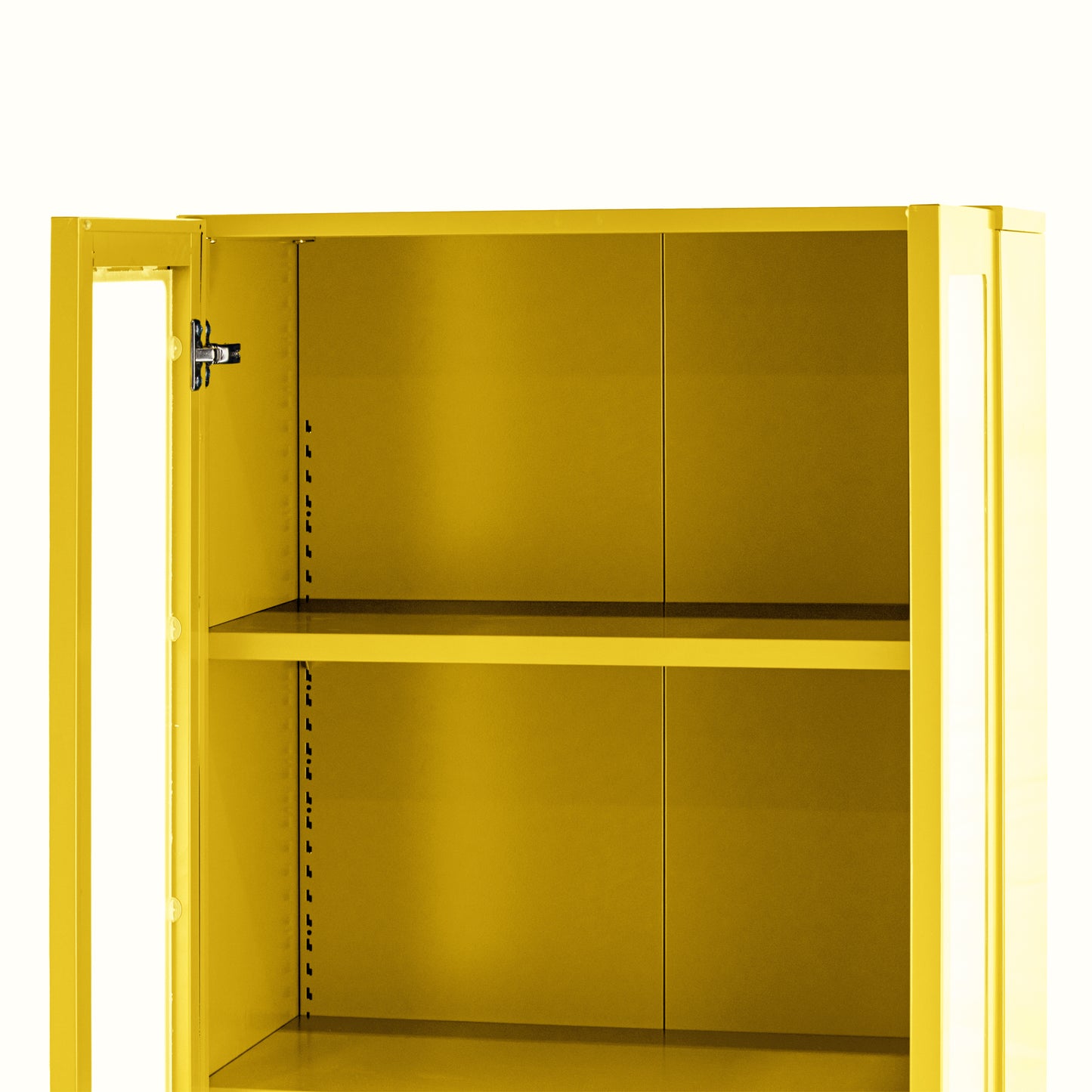 Avice 59-inch Yellow French Door Metal Cabinet