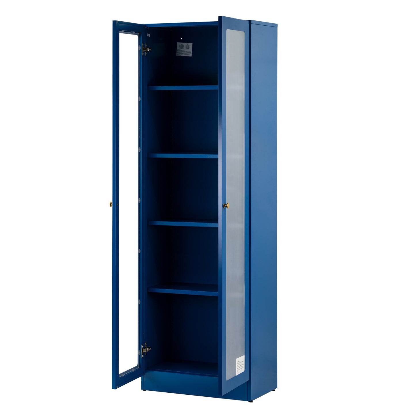 Avidan 70-inch Blue French Door Metal Cabinet