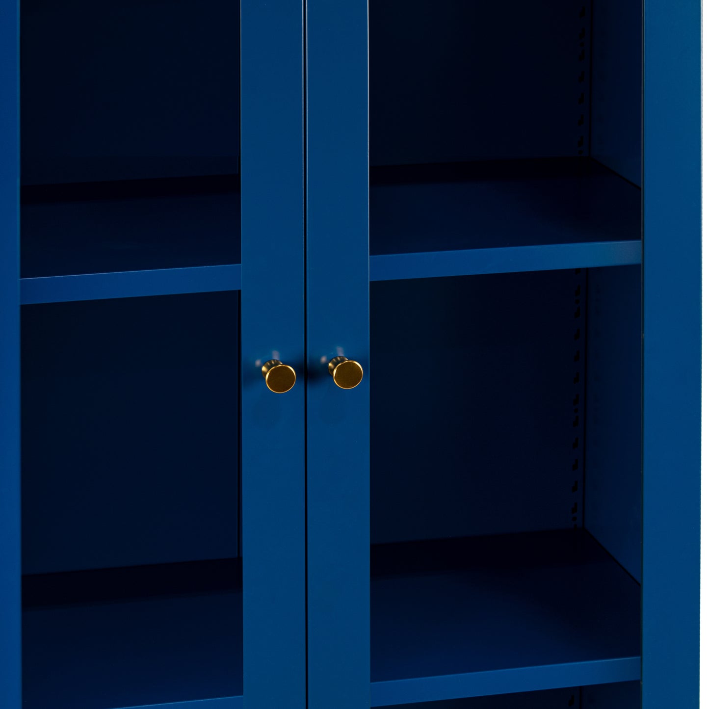 Avidan 70-inch Blue French Door Metal Cabinet