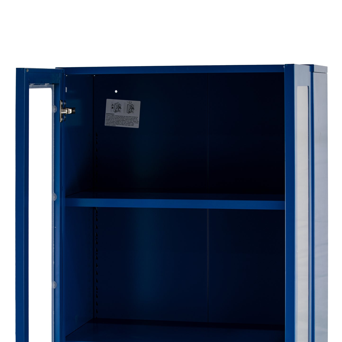 Avidan 70-inch Blue French Door Metal Cabinet