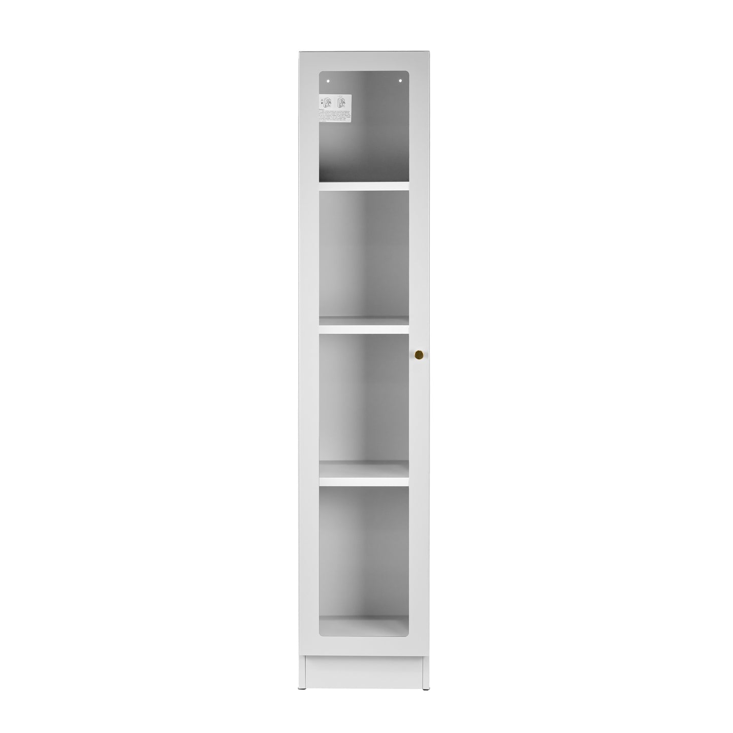 Avila 59-Inch White Metal Cabinet with Clear Door