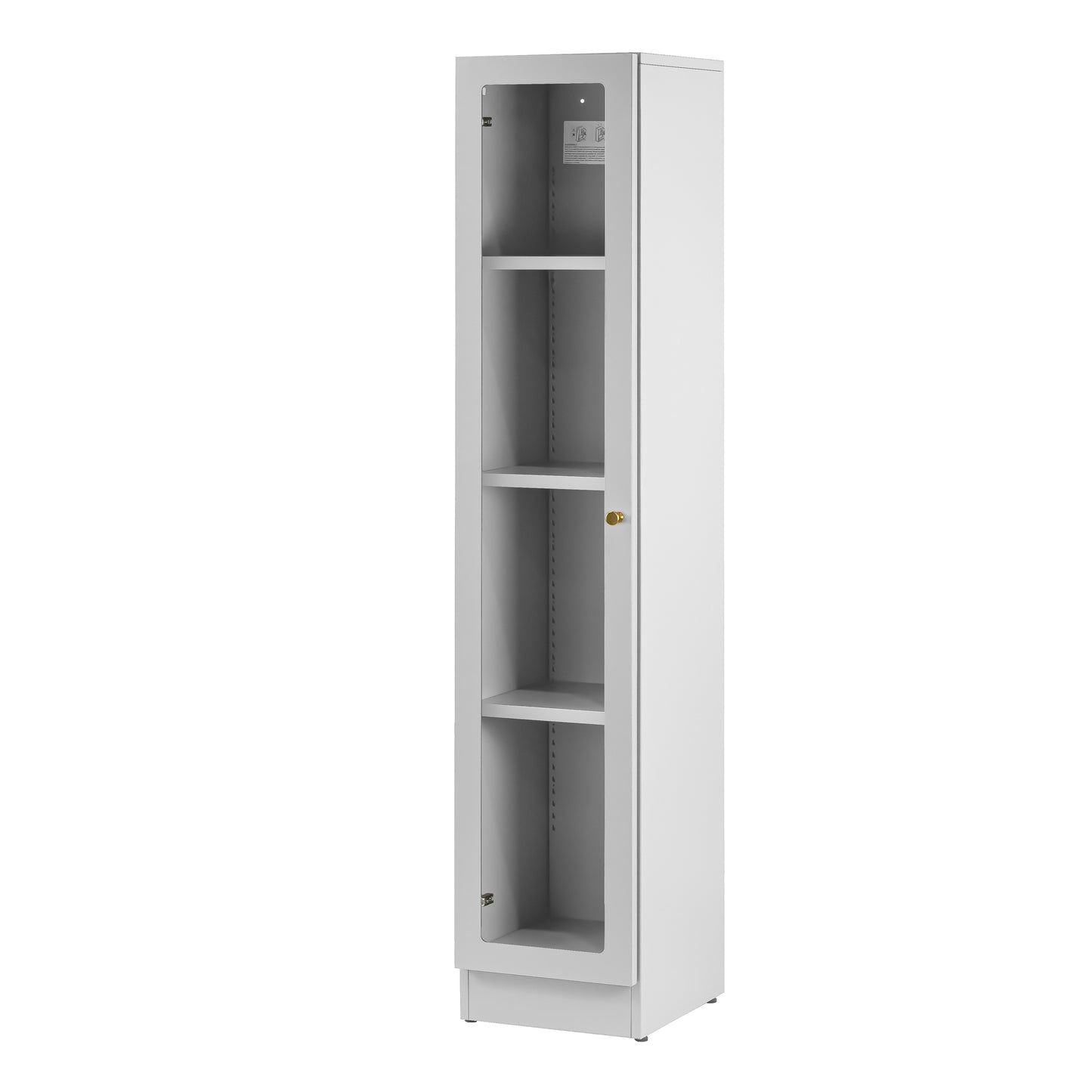 Avila 59-Inch White Metal Cabinet with Clear Door