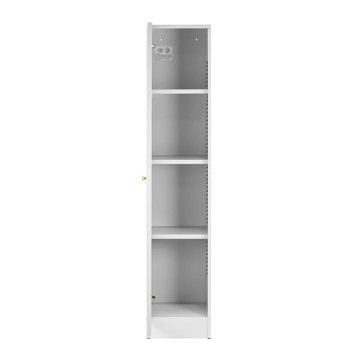 Avila 59-Inch White Metal Cabinet with Clear Door