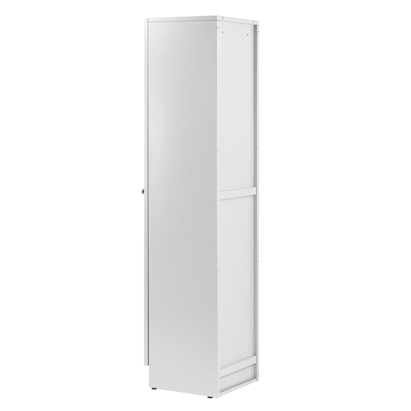 Avila 59-Inch White Metal Cabinet with Clear Door