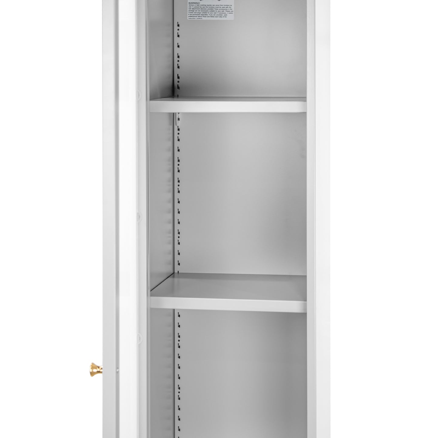 Avila 59-Inch White Metal Cabinet with Clear Door