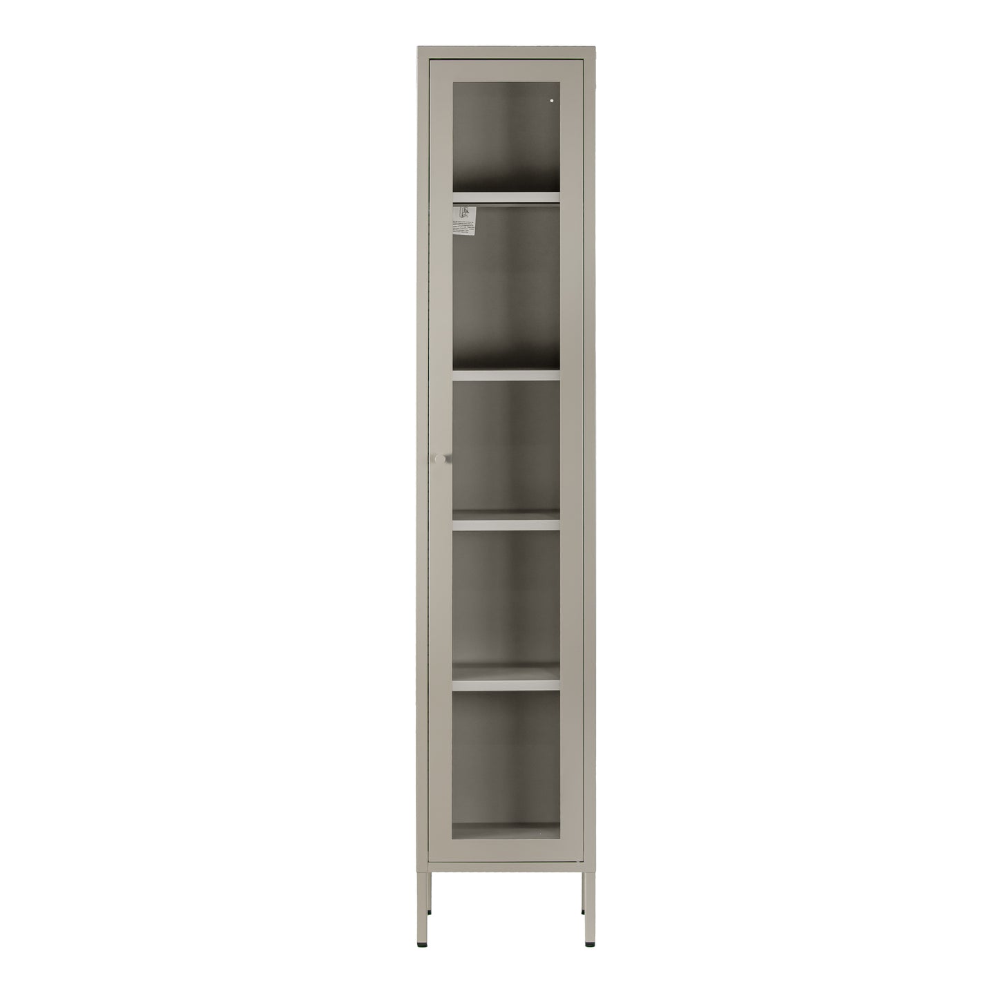 Avis 71-inch Gray Metal Cabinet with Clear Door