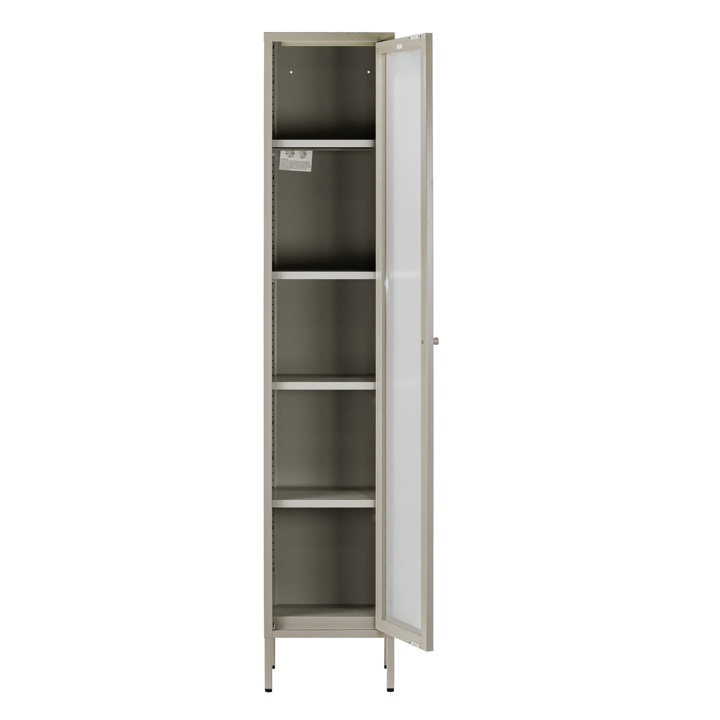 Avis 71-inch Gray Metal Cabinet with Clear Door