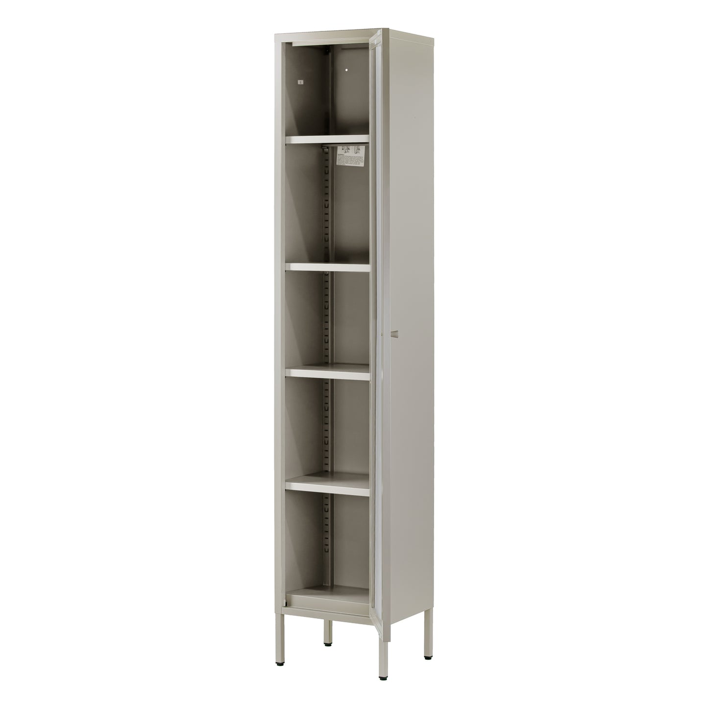 Avis 71-inch Gray Metal Cabinet with Clear Door