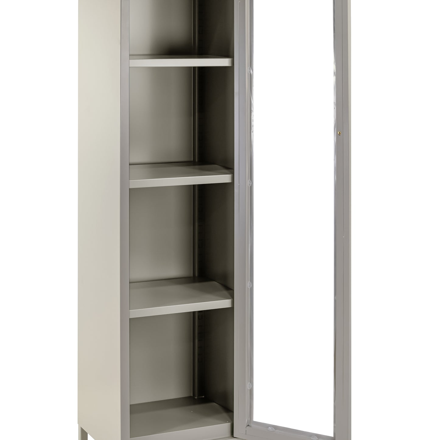 Avis 71-inch Gray Metal Cabinet with Clear Door