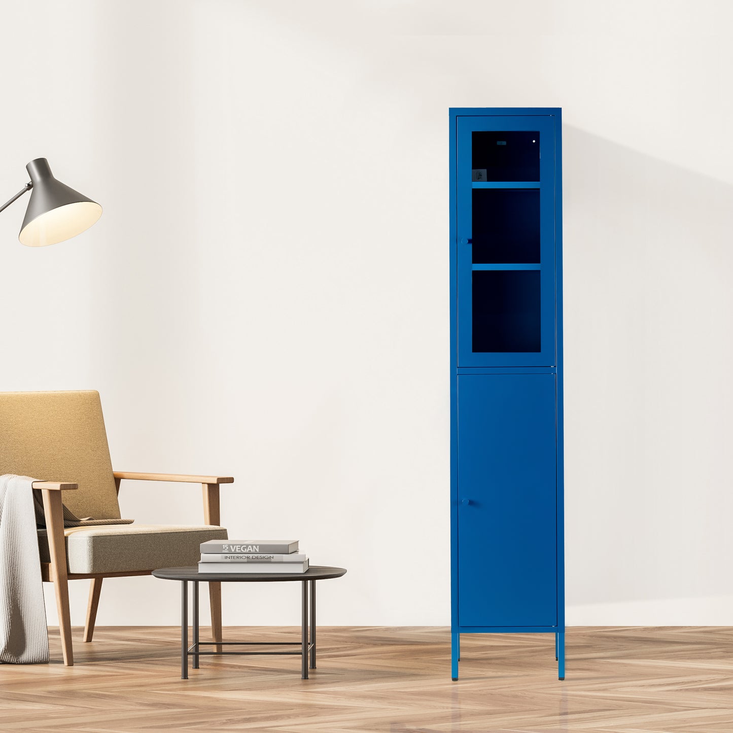 Aviva 71-inch Blue Two Door Metal Cabinet