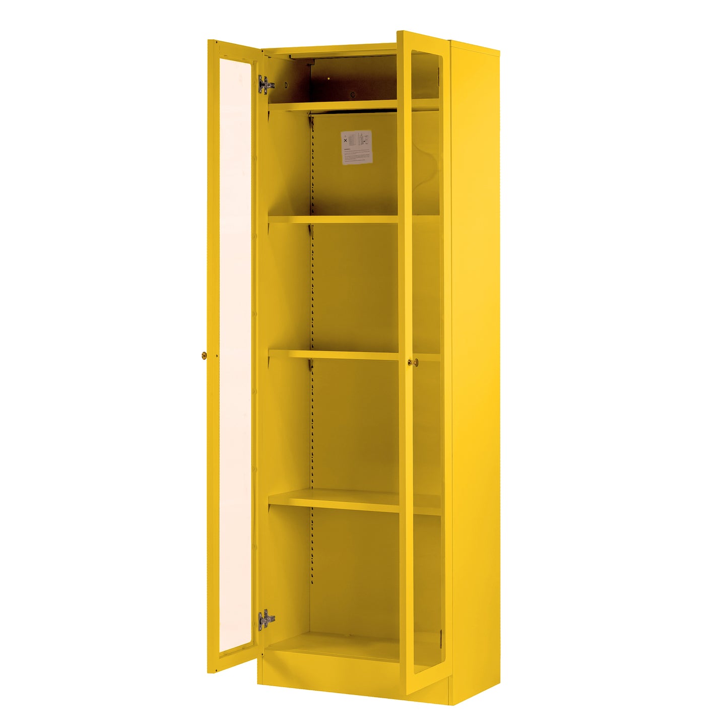 Avidan 70-inch Yellow French Door Metal Cabinet