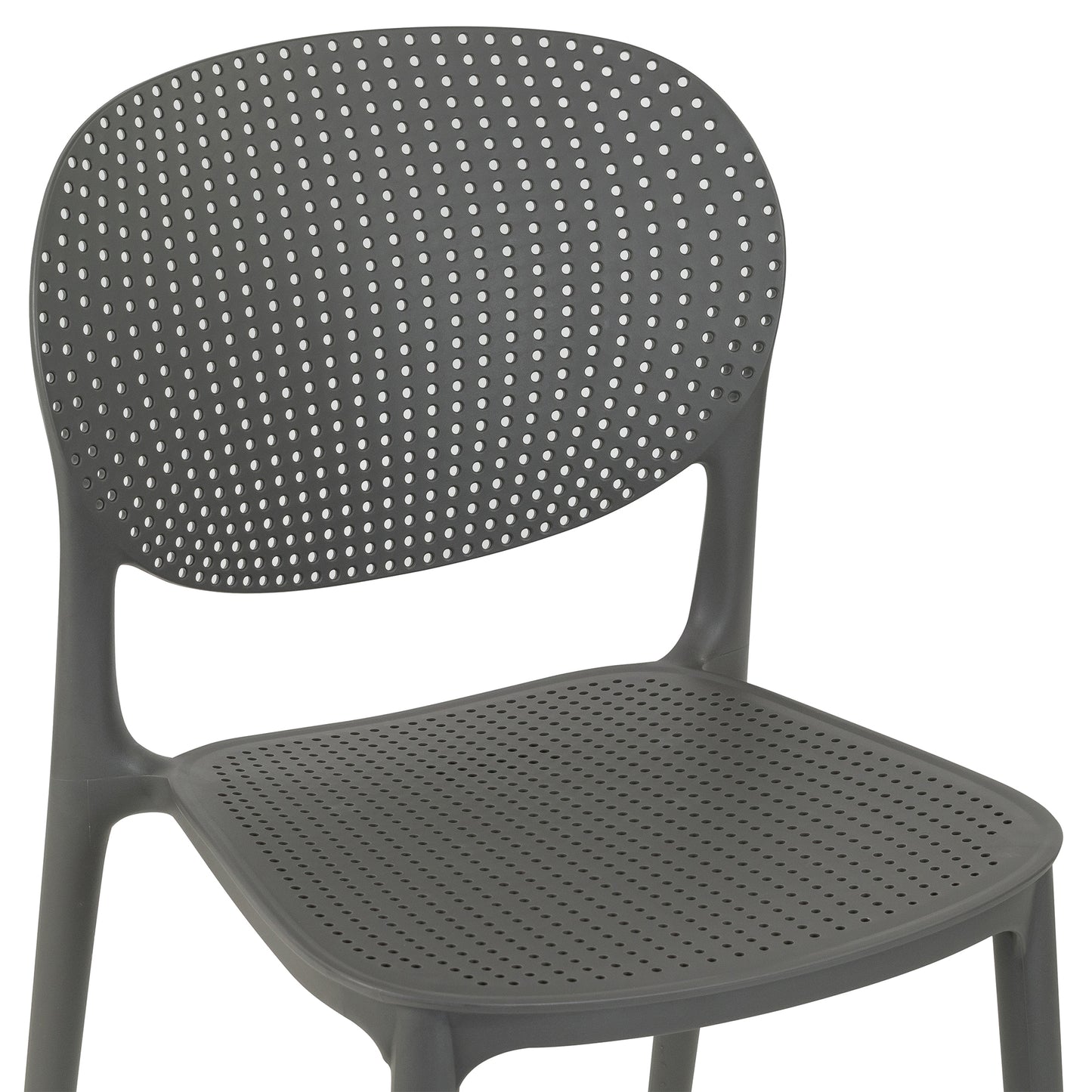 Set of 2 Balin Gray Plastic Dining Chairs