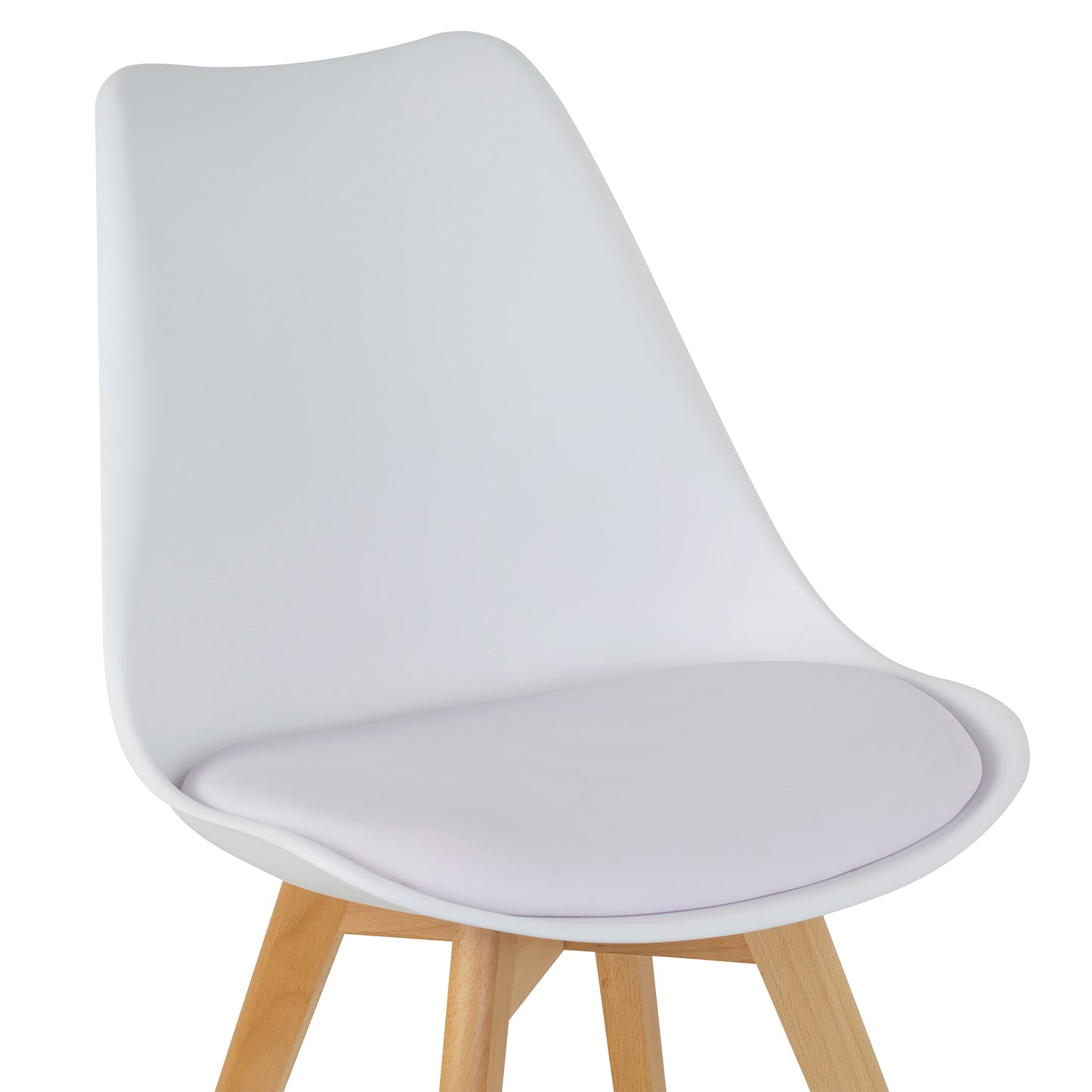 Balint White Cushioned Plastic Dining Chairs