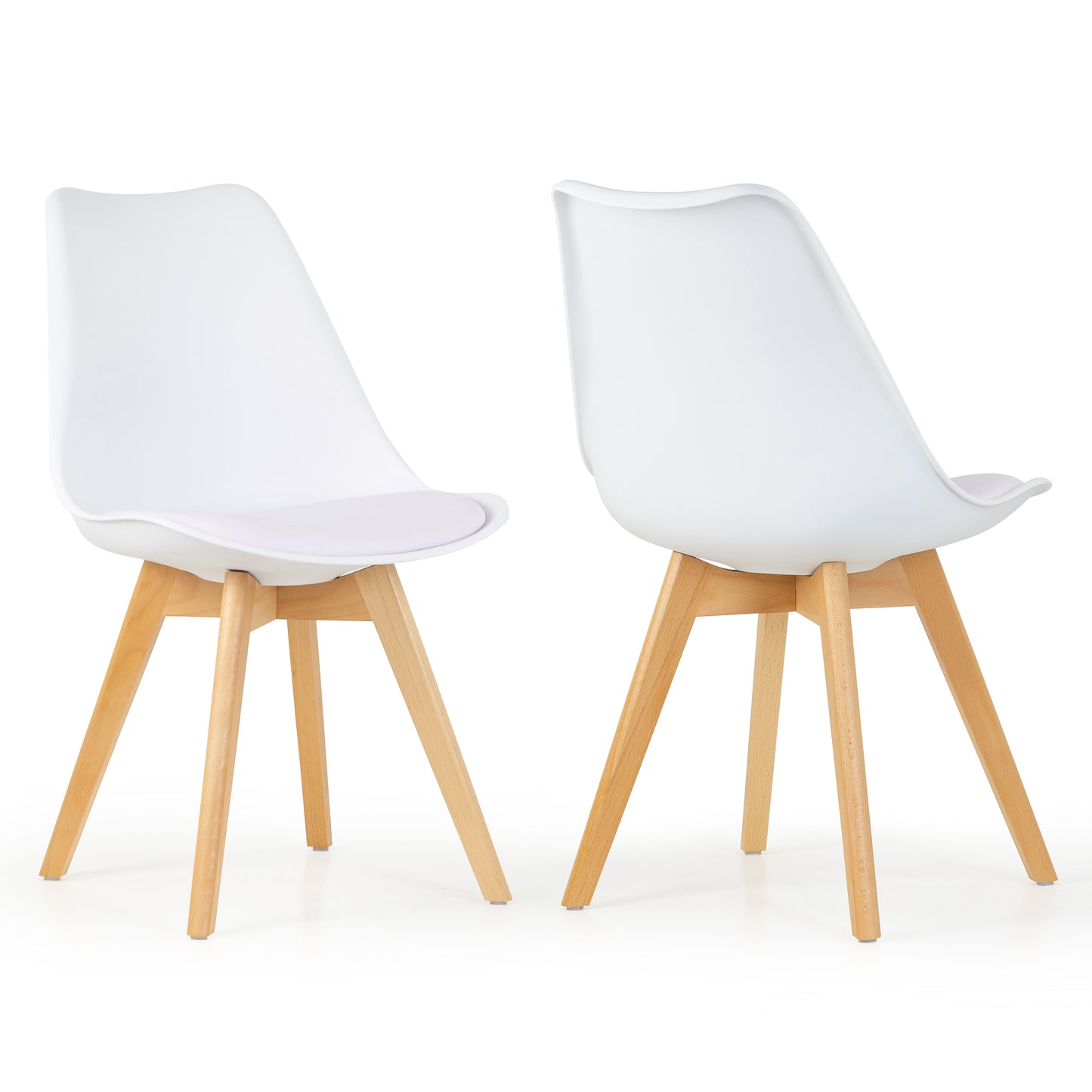 Balint White Cushioned Plastic Dining Chairs