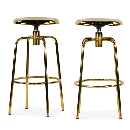 Set of 2 Ayala Gold Chrome Counter Stool