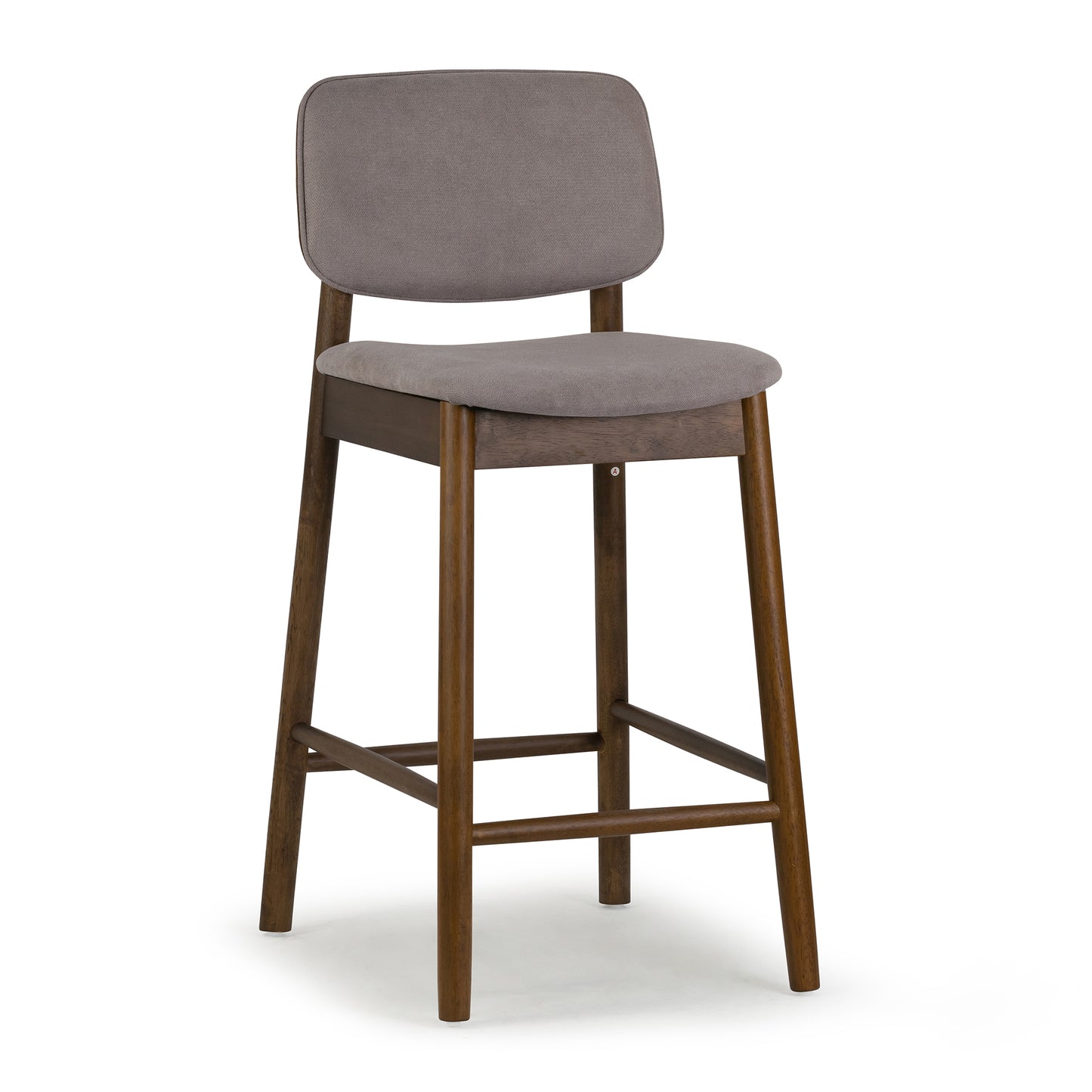 Set of 2 Azura Gray Fabric Counter Stool with Walnut Wood Legs