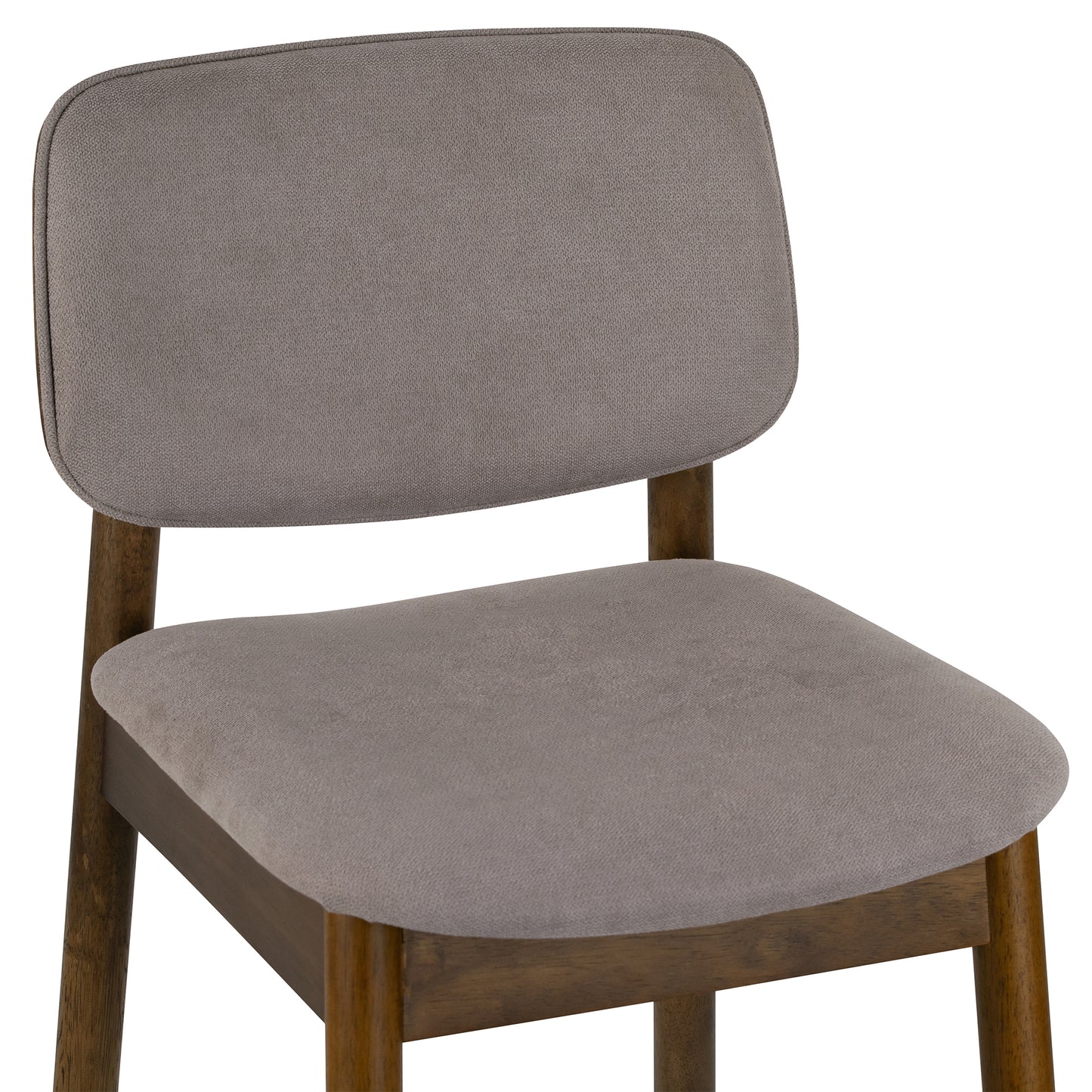 Set of 2 Azura Gray Fabric Counter Stool with Walnut Wood Legs