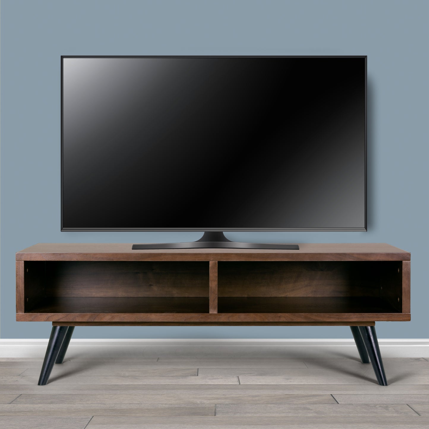 Akamu Scandinavian Style Modern Walnut Finish TV Stand