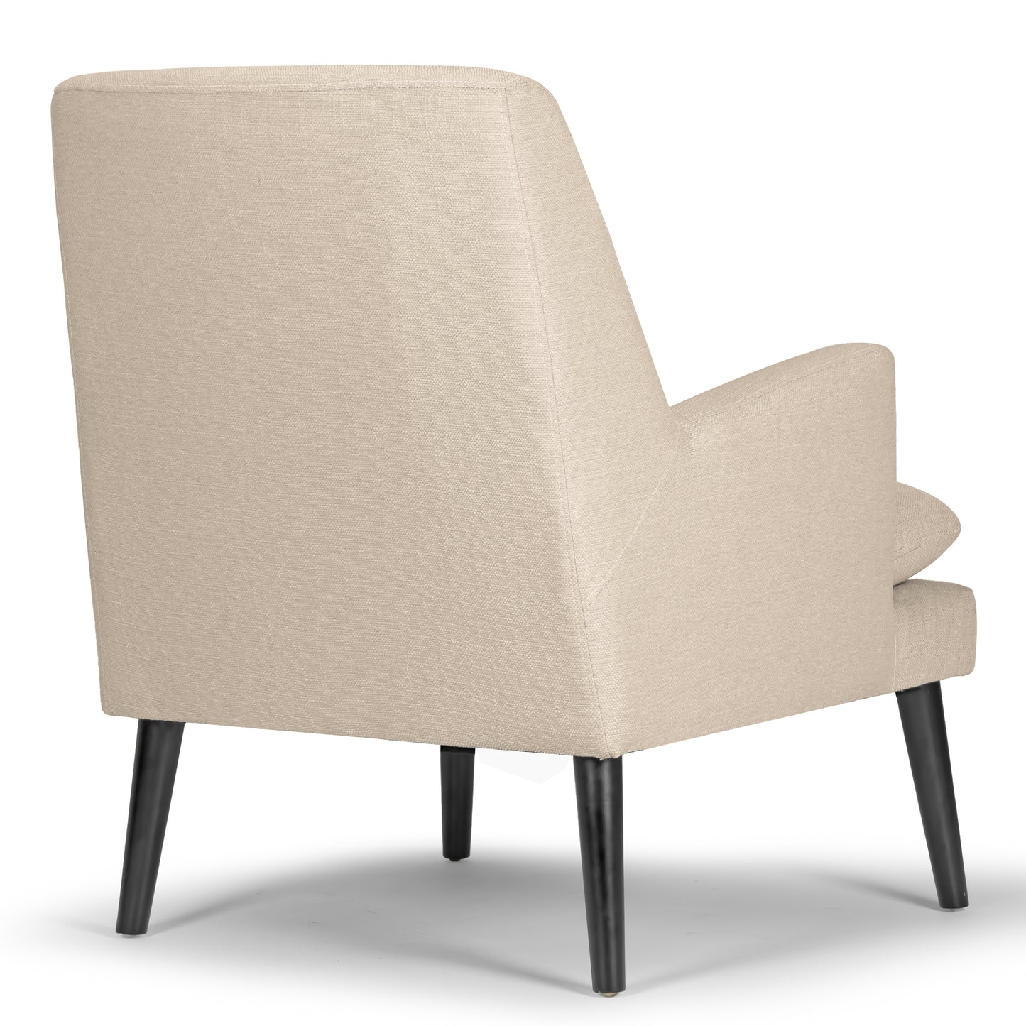 Alexa Beige Fabric Arm Chair with Button Tufting and Square Back