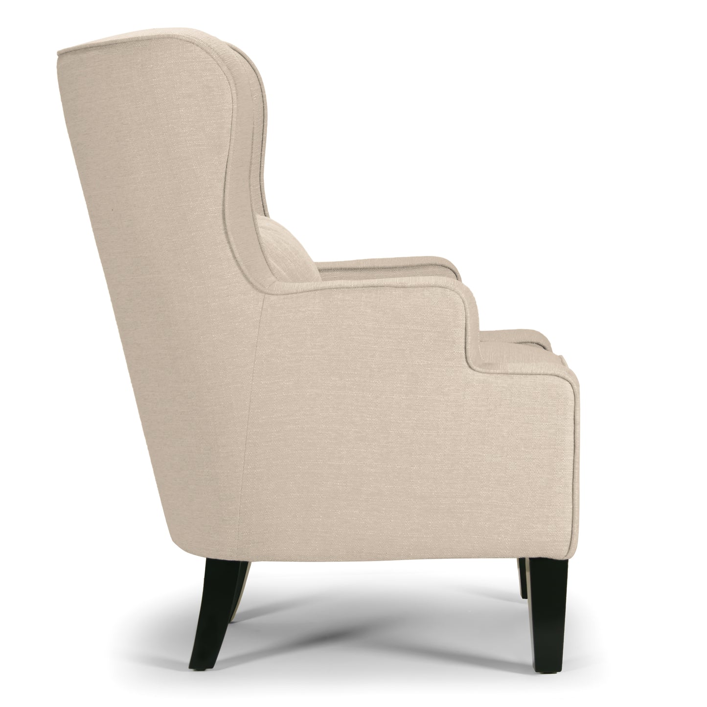 Aletta Beige Fabric High-back Wing Chair with Removable Seat Cushion and Pillow