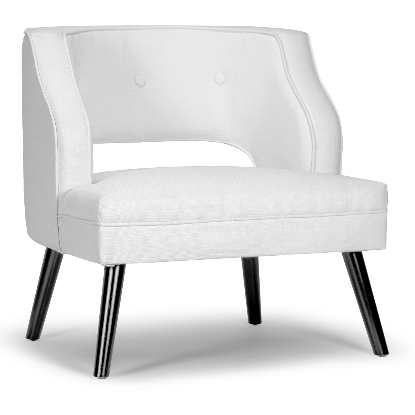 Alessa Modern Cream Fabric Accent Chair with Button Tufted Back