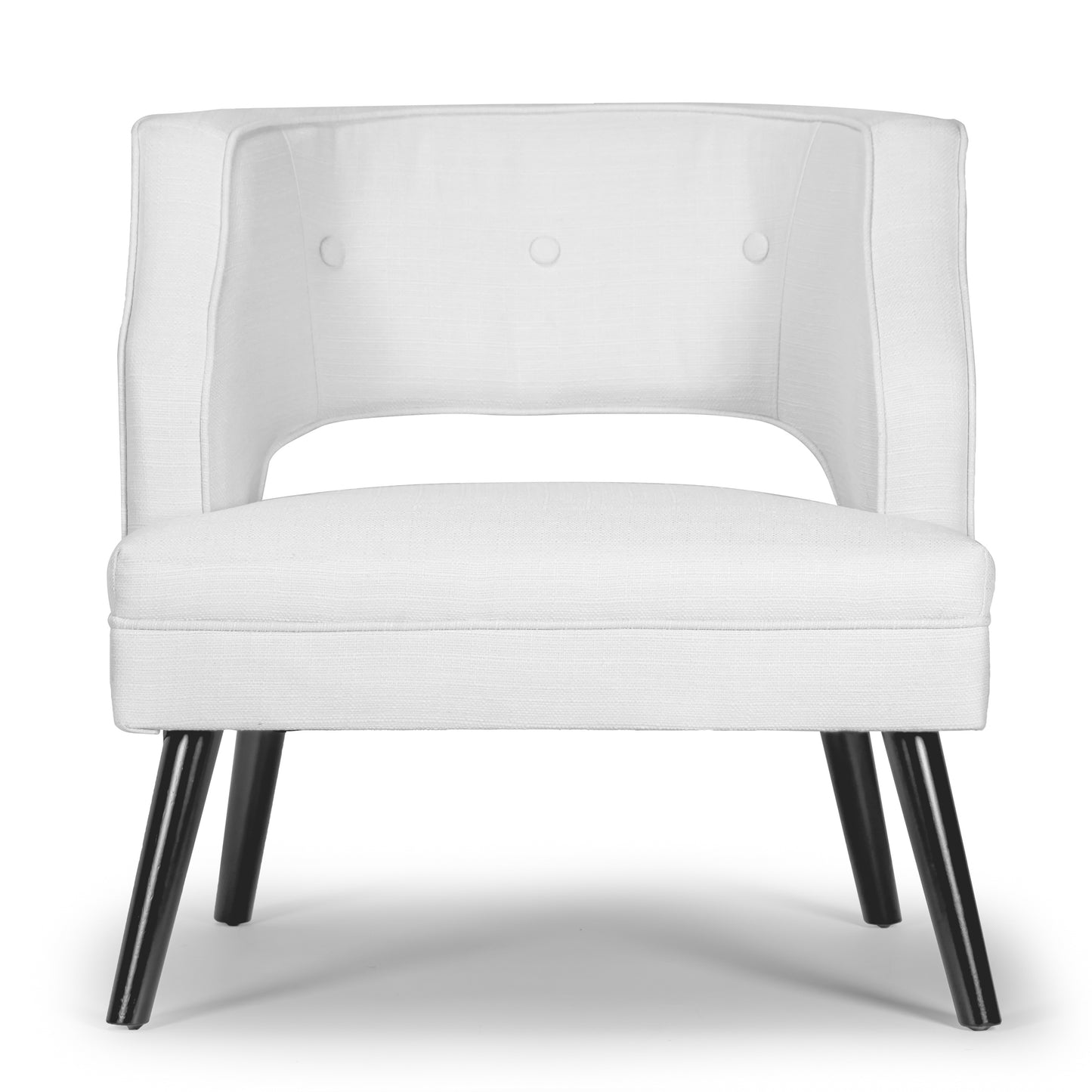 Alessa Modern Cream Fabric Accent Chair with Button Tufted Back