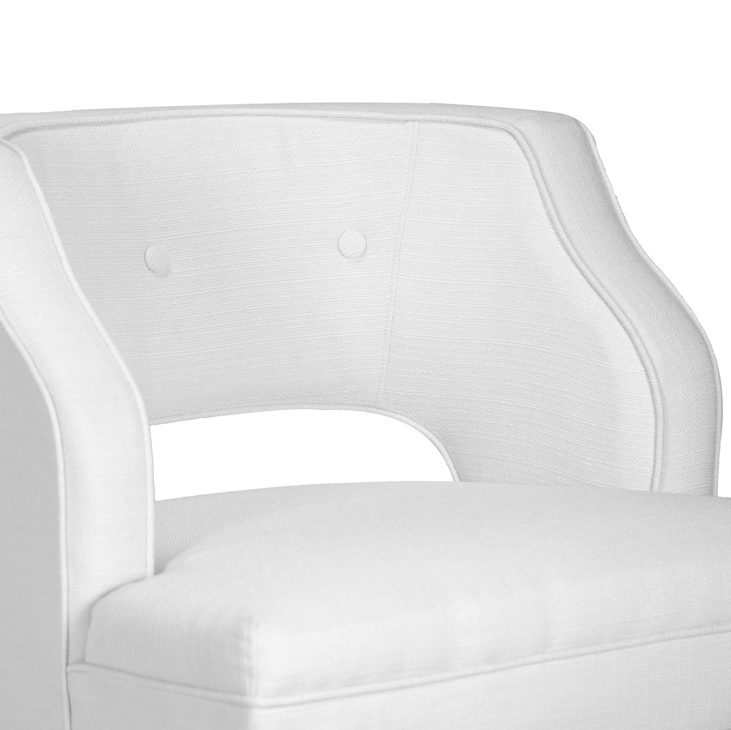 Alessa Modern Cream Fabric Accent Chair with Button Tufted Back