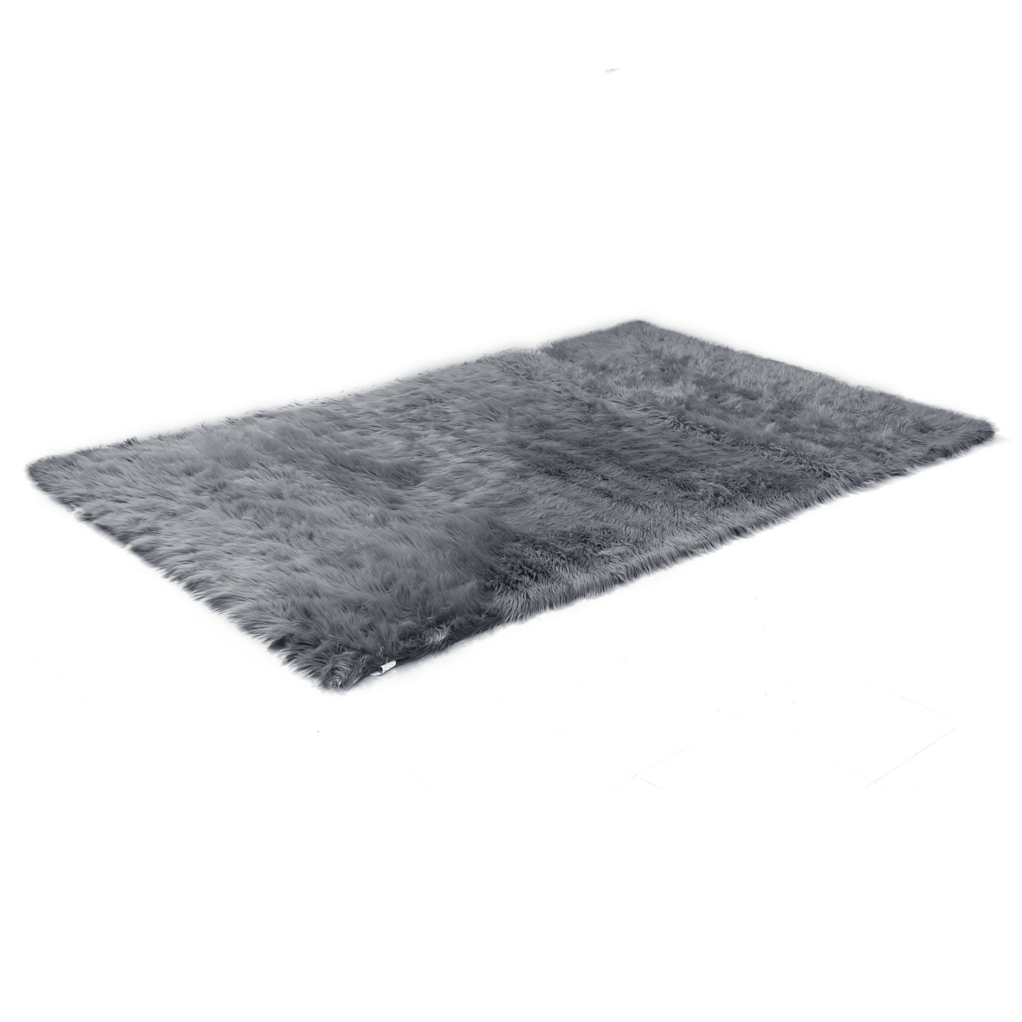 Aileen Faux Sheepskin Fur Area Rug Grey Rectangular 8x5
