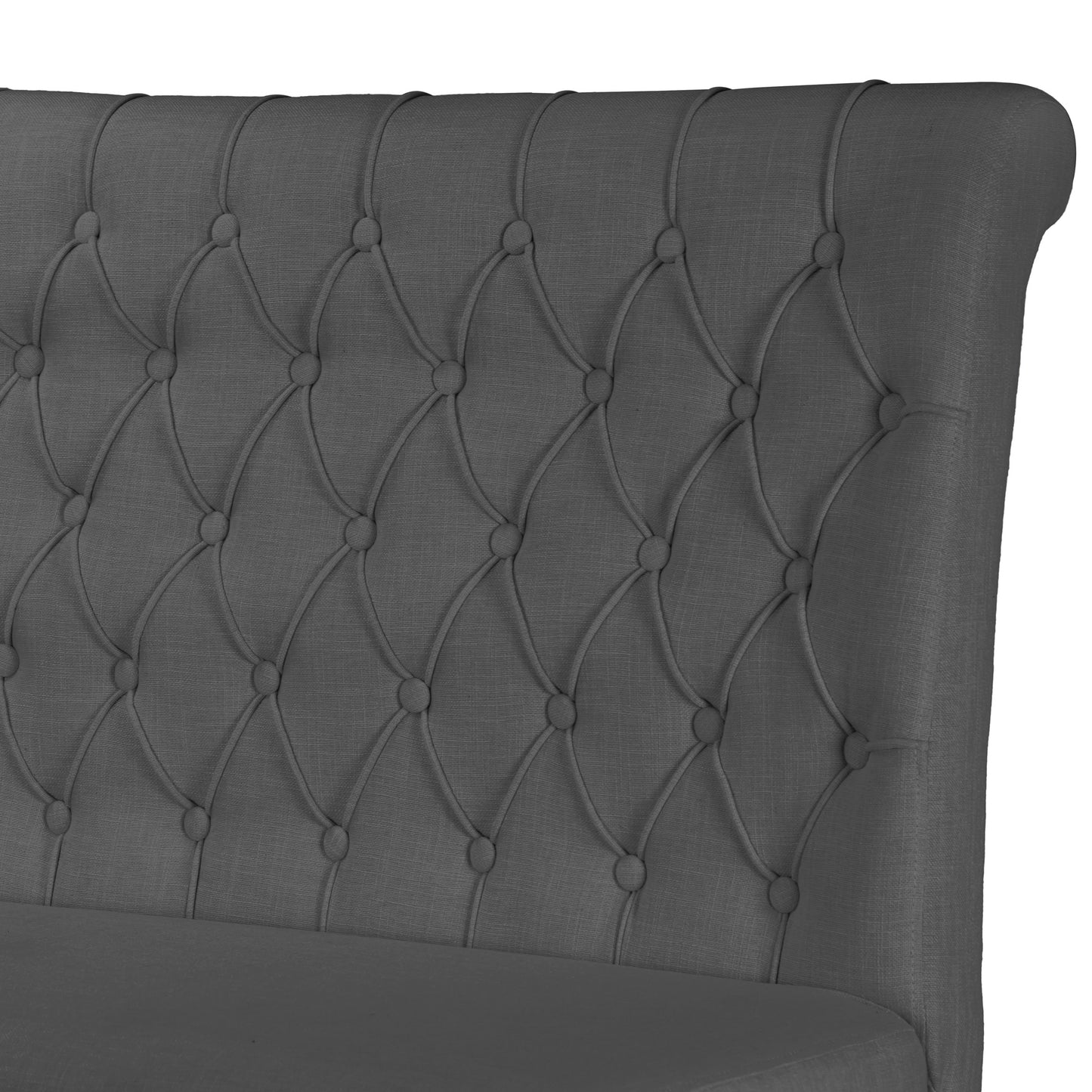 Alisa Grey Upholstered Settee Banquette Bench Loveseat with Button Tufting