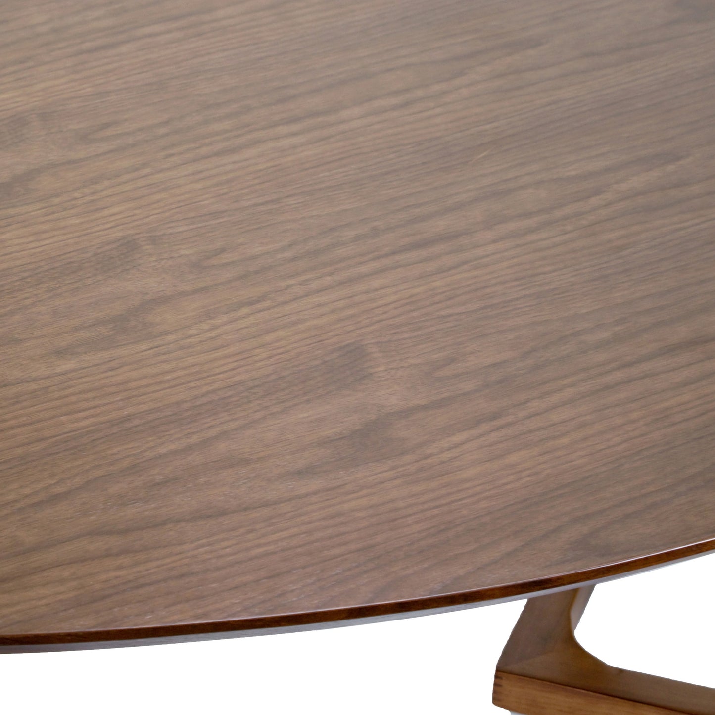 Ailsa Walnut Color Irregular Oval Round Coffee Table