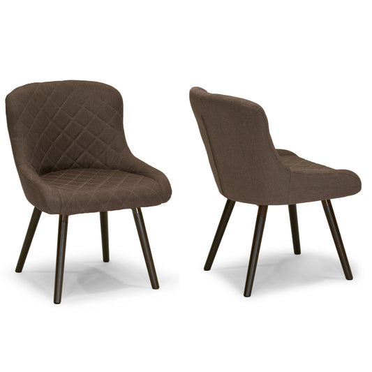 Addie Taupe Fabric Dining Chair with Beech Legs (Set of 2)