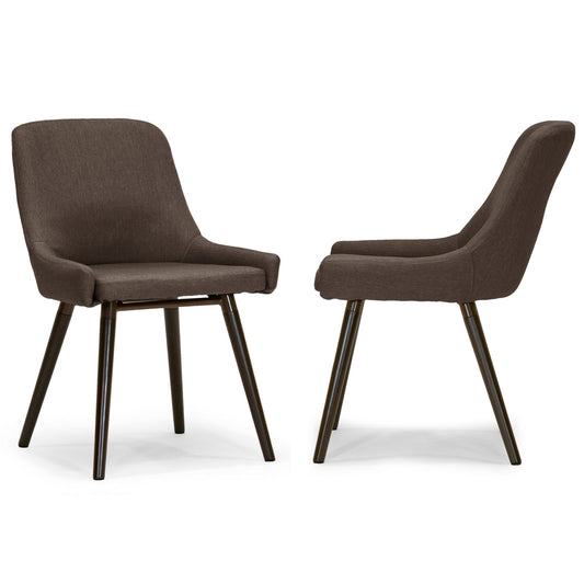 Ade Modern Taupe Fabric Dining Chair with Beech Legs (Set of 2)