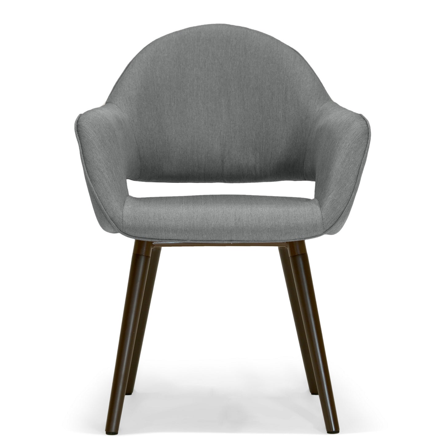 Adel Mid-century Retro Modern Grey Arm Chair with Beech Legs (Set of 2)