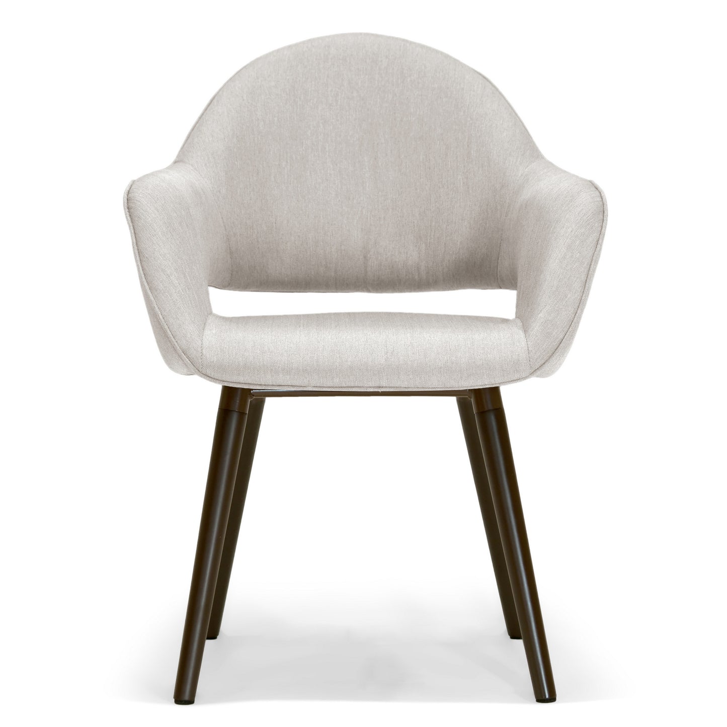 Set of 2 Adel Modern Beige Arm Chair Dining Chair with Beech Legs