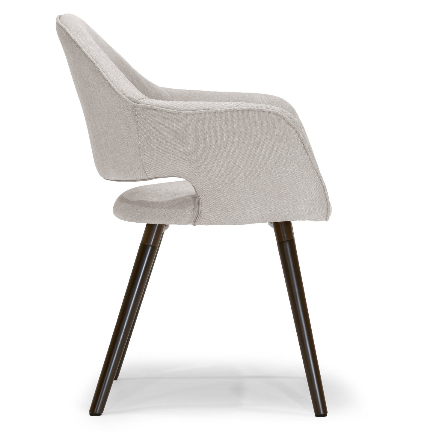 Set of 2 Adel Modern Beige Arm Chair Dining Chair with Beech Legs